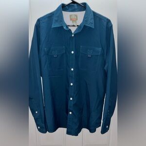 St.Johns Bay OUTDOOR Deep Teal Long-Sleeve Button-Down Shirt with air flow tech